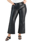 Plus Size High-Rise Faux-Leather Flare Pants
